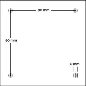 SEEN Vogelschutzmarkierung - Zeichnung der Produktvariante SEEN shiny Raster 6/90 mm